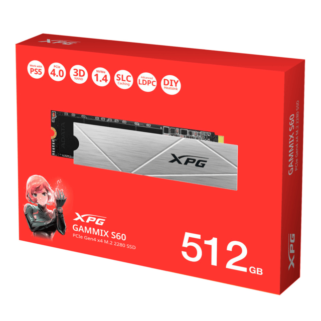 Unidad de Estado Sólido SSD XPG GAMMIX S60 NVMe / 512GB / PCI Express 4.0 / M.2 