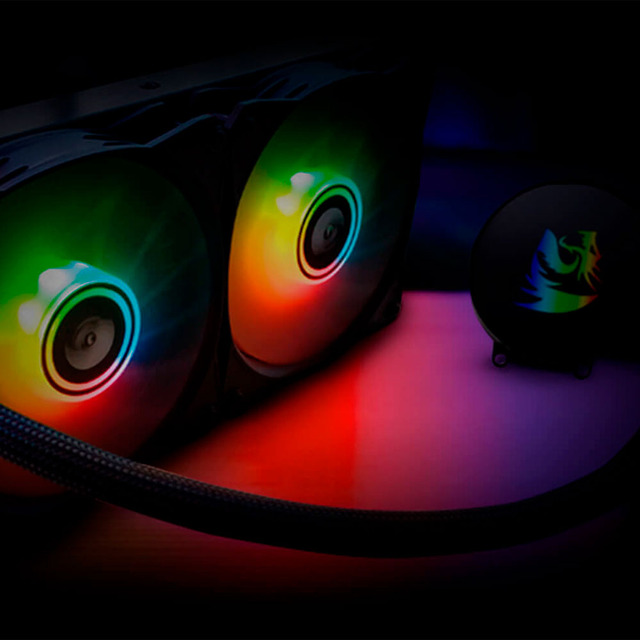 Enfriamiento Liquido AIO Redragon Effect X / 240 RGB / 120mm X2 (240mm)  / Intel / Amd / CCW-3000 /