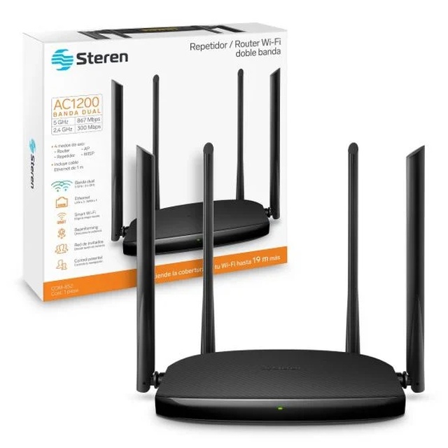 Repetidor / Router Wi-Fi AC1200 2,4 GHz y 5 GHz, hasta 30 m de cobertura