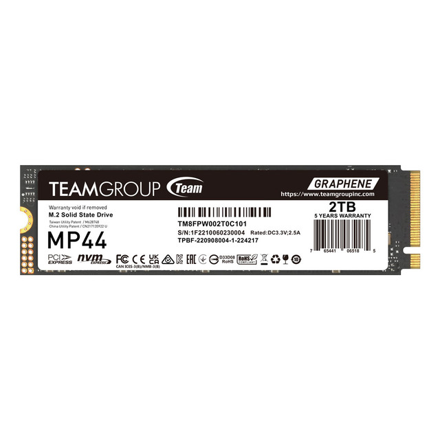 Unidad SSD Team Group MP44 NVMe / 2TB / PCI Express 4.0 / M.2