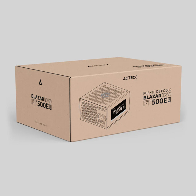 Fuente de Poder Acteck Blazar EVO FT500E / 20+4 pin ATX / 120mm / 500W