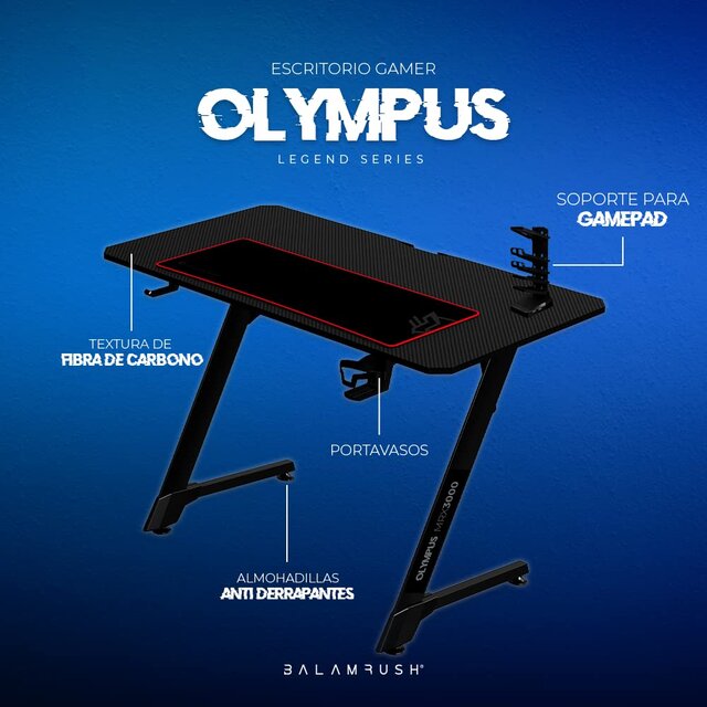 Escritorio Gamer Balam Rush Olympus, Negro