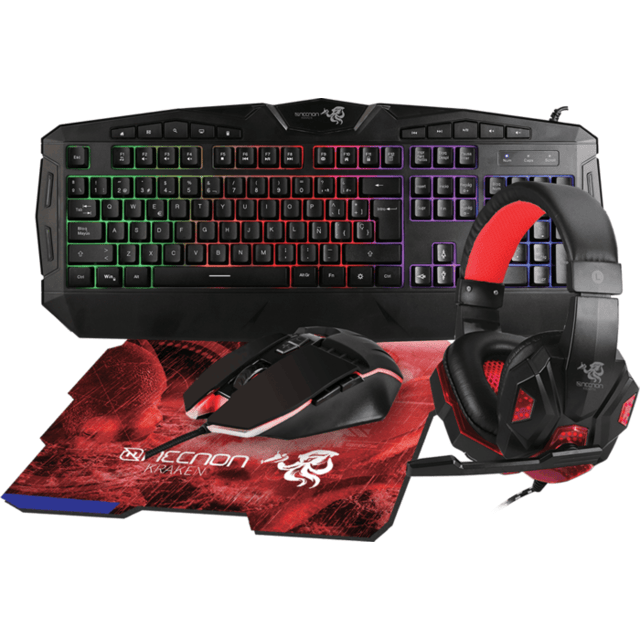 Kit Gamer Necnon 4 EN 1 KRAKEN  / TECLADO / MOUSEPAD / MOUSE / AUDIFONOS