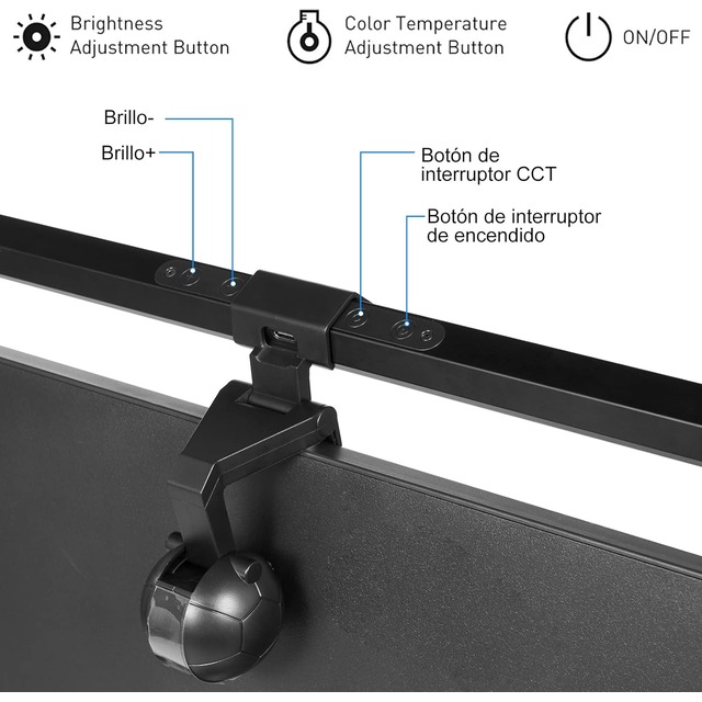 TECHVIDA Lampara Portatil para Monitor de Computadora