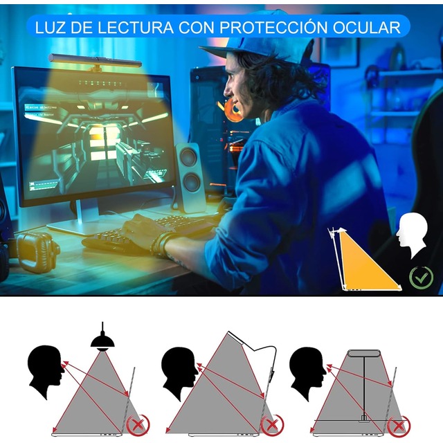 TECHVIDA Lampara Portatil para Monitor de Computadora