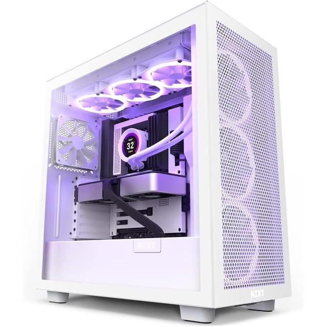 Gabinete NZXT H7 FLOW Blanco / Cristal Templado / ATX