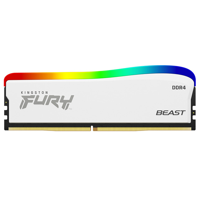 Memoria RAM 8GB 3600MHz Kingston Fury Beast DDR4 RGB SPECIAL EDITION / 3600MHz / White