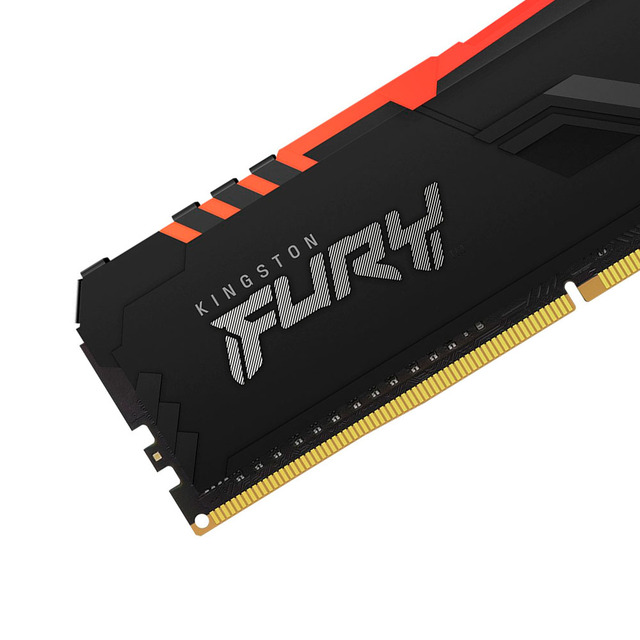 Memoria RAM DDR4 16GB / 3200MHz / Kingston Fury Beast RGB / 1 Modulo Negro 