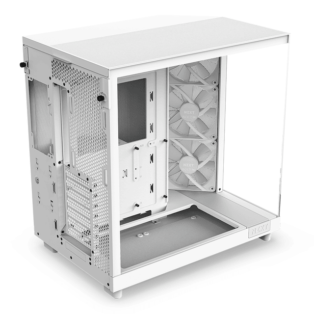 Gabinete NZXT H6 FLOW WHITE RGB / Cristal Templado / Mini-ITX / Micro-ATX / ATX