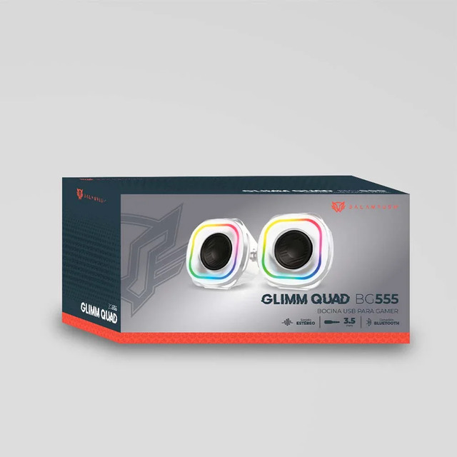 Bocinas Balam Rush / Glimm Quad BG555 / Bluetooth / Iluminación RGB / Blanco