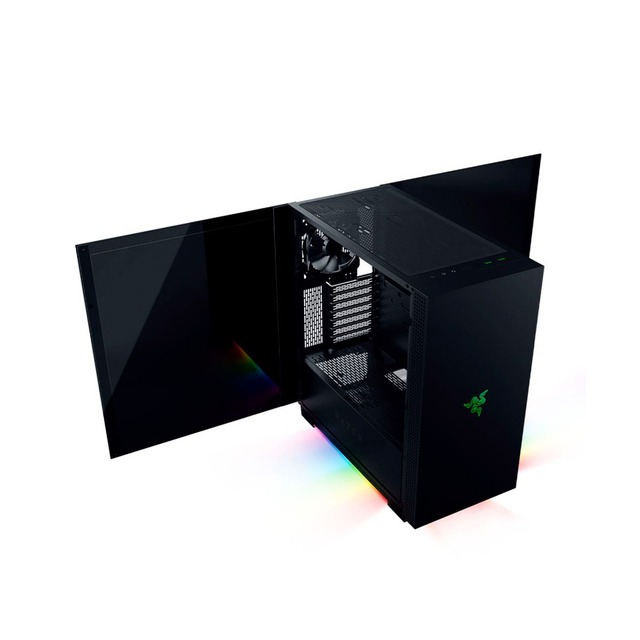 Gabinete Razer Tomahawk / Torre ATX / RGB / Cristal / Templado Negra