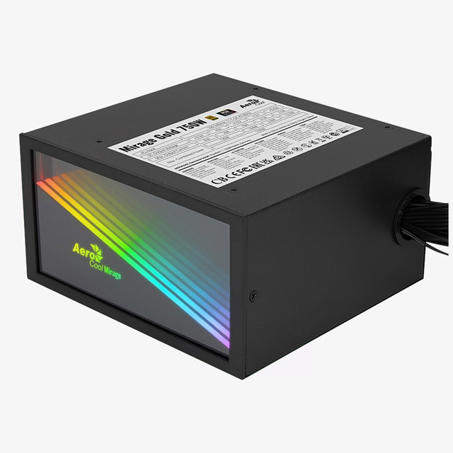Fuente de Poder Aerocool Mirage 80 PLUS Gold / 20+4 pin ATX / 120mm / 750W