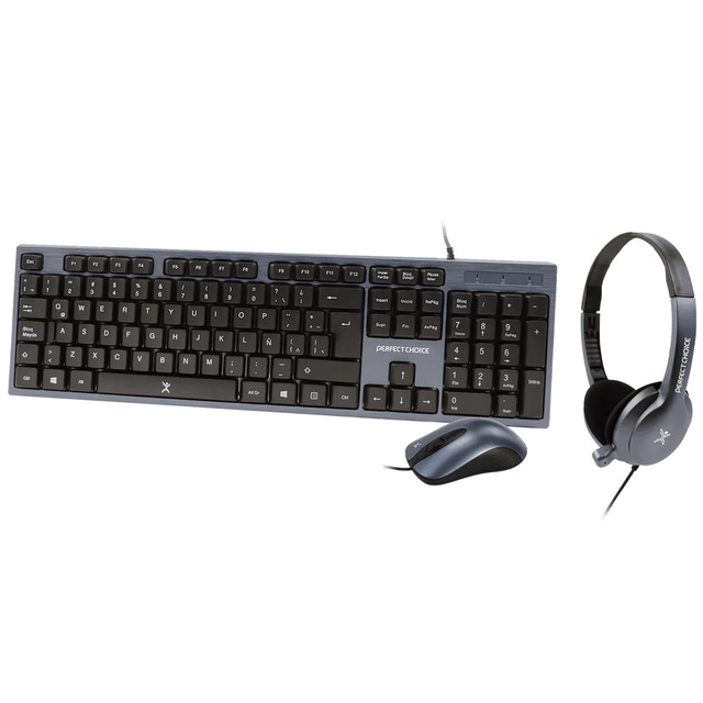 Kit Perfectchoice / Teclado / Mouse / Audifonos / Azul