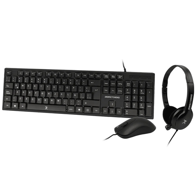 Kit Perfectchoice Teclado / Mouse / Audifonos / NEGRO