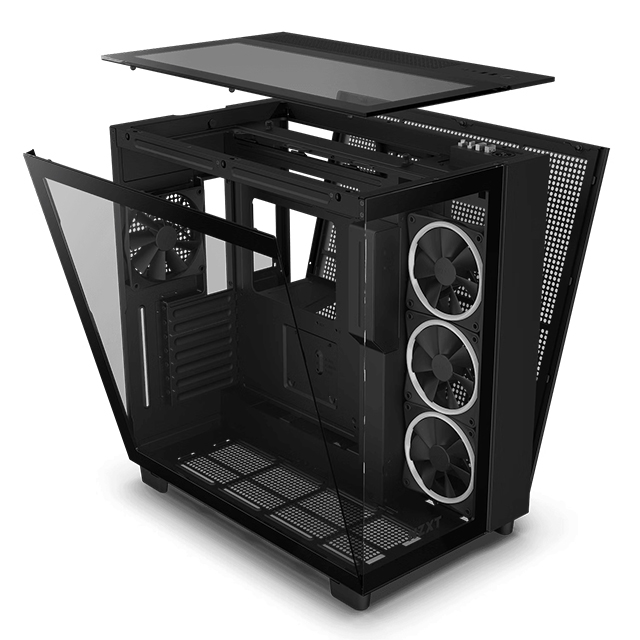 NZXT H9 Elite / Negro / ATX Mid Tower / Incluye 3 Ventiladores RGB y 1 Sin RGB 