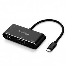 Adaptador Tipo C Vorago ADP-350 / 5 en 1 / HDMI / VGA / 3.5 mm / USB C y USB 3.0