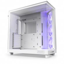 Gabinete NZXT H6 FLOW WHITE RGB / Cristal Templado / Mini-ITX / Micro-ATX / ATX